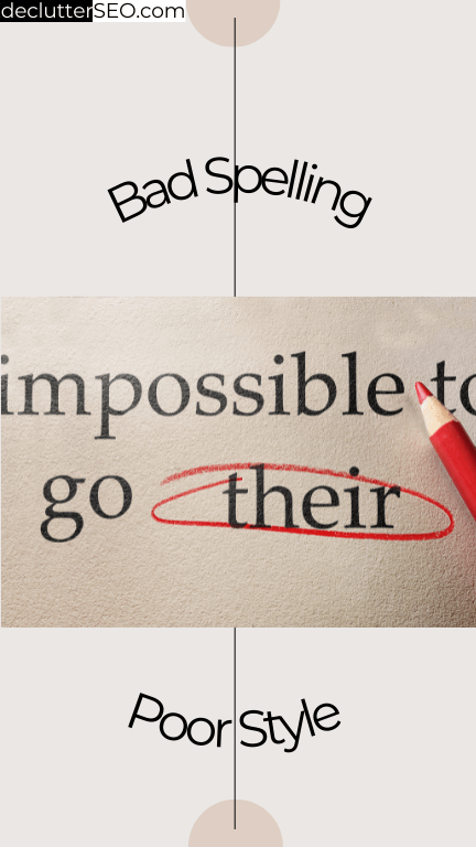 Incorrect word ringed with red pencil 